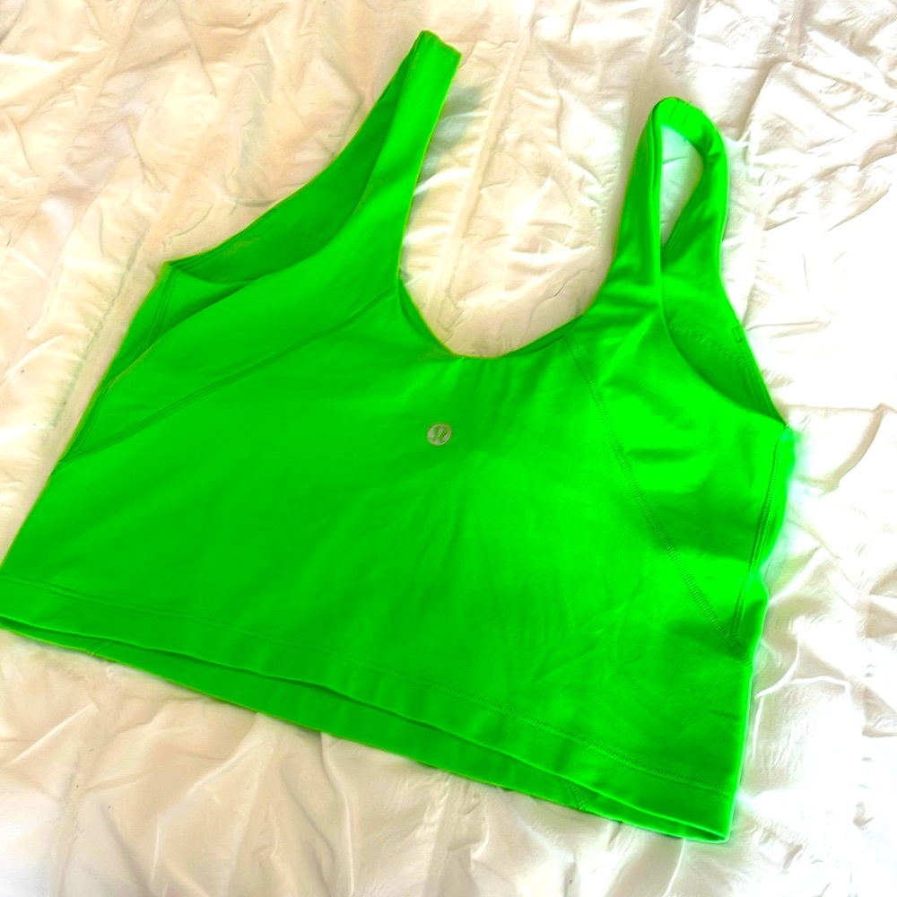 Lululemon bright green bra/tank - Picture 2 of 3